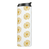 Golden Yellow Daisies Print, Daisy Floral Pattern Thermosbeker (Gedraaid links)
