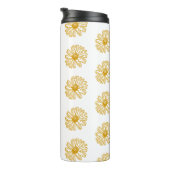 Golden Yellow Daisies Print, Daisy Floral Pattern Thermosbeker (Geroteerd rechts)
