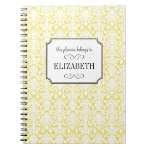 Golden yellow damask bruiloft tijdschrift notitieboek