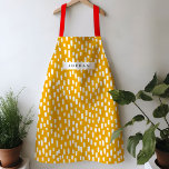 Golden Yellow Dashing Schort<br><div class="desc">Dit levendige gekleurde schort is helder en vrolijk en is voorzien van handgetekende streepjes voor een speelachtig patroonjaar. Pas je aan met je eigen naam of geef je als een praktisch en doordacht geschenk!</div>