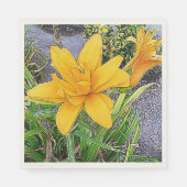 Golden Yellow Daylily Flowers en Bud Close Servetten (Voorkant)