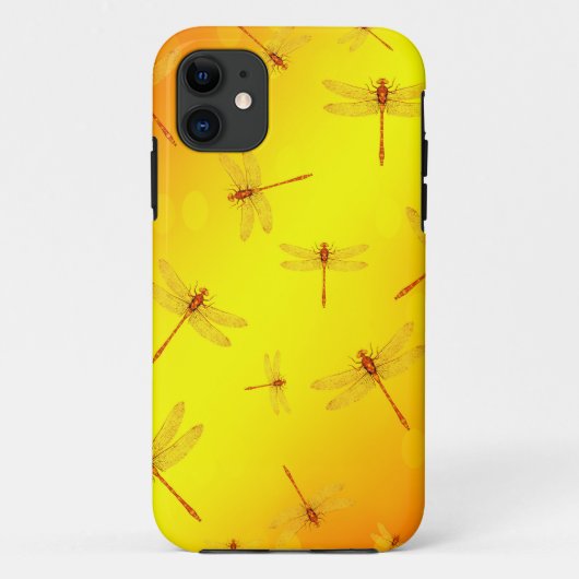 Golden Yellow Dragonfly Pattern; Case-Mate iPhone Case (Achterkant)