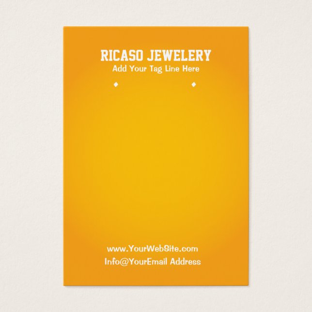 Golden Yellow Earring Background Visitekaartjes (Voorkant)
