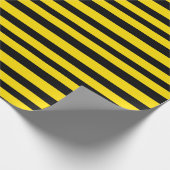 Golden Yellow en Black Stripes Cadeaupapier (Hoek)