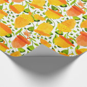 Golden Yellow en Oranje Acorn Pattern Cadeaupapier (Hoek)