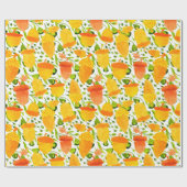 Golden Yellow en Oranje Acorn Pattern Cadeaupapier (Vlak)