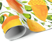 Golden Yellow en Oranje Acorn Pattern Cadeaupapier (Rol Hoek)