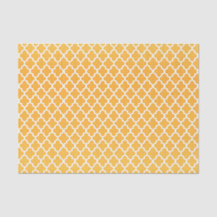 Golden Yellow en Quatrefoil Pattern Tissuepapier