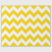 Golden Yellow en White Extra Large Chevron Cadeaupapier (Vlak)