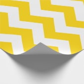 Golden Yellow en White Extra Large Chevron Cadeaupapier (Hoek)