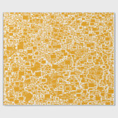 Golden Yellow en White Geometric Abstract Cadeaupapier (Vlak)