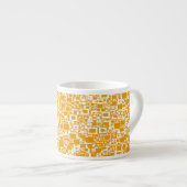 Golden Yellow en White Mini Tegel Design Espresso Kop (Voorkant rechts)