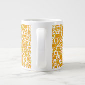 Golden Yellow en White Mini Tegel Design Grote Koffiekop (Achterkant)