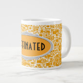 Golden Yellow en White Mini Tegel Design Grote Koffiekop (Voorkant rechts)