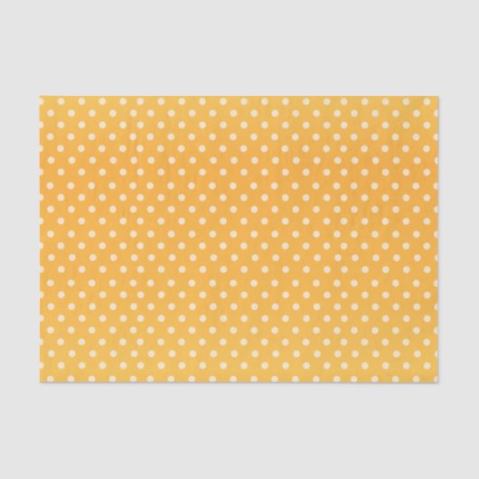 Golden Yellow en White Polka Dots Tissuepapier (Voorkant)