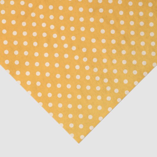 Golden Yellow en White Polka Dots Tissuepapier (Detail)