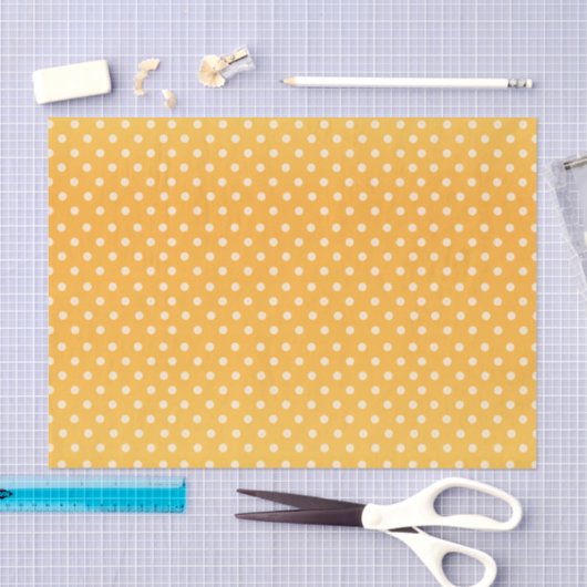 Golden Yellow en White Polka Dots Tissuepapier (Craft)