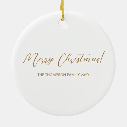 Golden Yellow Faux Glitter look Jumping Deer Shape Keramisch Ornament (Achterkant)