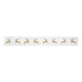 Golden Yellow Faux Glitter look Jumping Deer Shape Satijnen Lint (Voorkant)