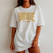 Golden Yellow Floral BRIDE Wedding Bridal Shower T-shirt