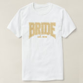 Golden Yellow Floral BRIDE Wedding Bridal Shower T-shirt (Design voorkant)