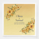 Golden Yellow Flowers Servet (Voorkant)