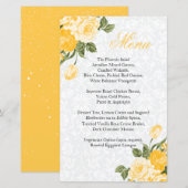 Golden Yellow Flowers Wedding - Menu (Voorkant / Achterkant)