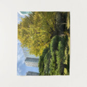 Golden Yellow Ginkgo en pijnboom Wandkleed (Voorkant)