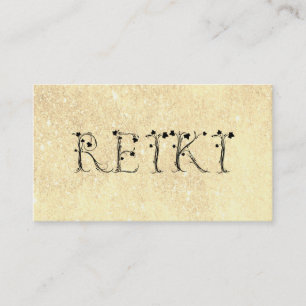*~* Golden Yellow Glitter REIKI Ivy Typografie Visitekaartje