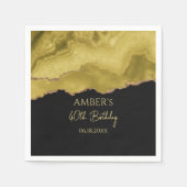 Golden Yellow Gold Glitter Abstract Watercolor  Servet (Voorkant)