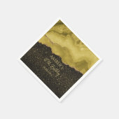 Golden Yellow Gold Glitter Abstract Watercolor  Servet (Hoek)