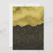 Golden Yellow Gold Glitter  Watercolor Kaart (Achterkant)