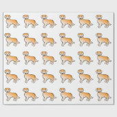 Golden Yellow Golden Retriever Cartoon Dog Pattern Cadeaupapier (Vlak)