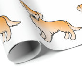 Golden Yellow Golden Retriever Cartoon Dog Pattern Cadeaupapier (Rol Hoek)