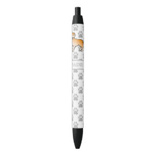 Golden Yellow Golden Retriever Dog & Custom Name Zwarte Inkt Pen