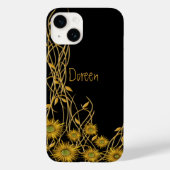 Golden Yellow Grunge Flower and Vine Case-Mate iPhone Case (Achterkant)