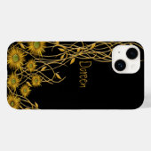 Golden Yellow Grunge Flower and Vine Case-Mate iPhone Case (Achterkant (horizontaal))