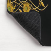 Golden Yellow Grunge Flower and Vine Muismat (Hoek)