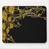 Golden Yellow Grunge Flower and Vine Muismat (Voorkant)