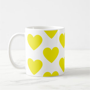 Golden yellow harten leuke witte koffie mok