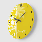 Golden Yellow Hawaiian Tropical Palm Grote Klok (Hoek)