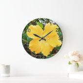 Golden Yellow Hibiscus Flower, Wall Clock Grote Klok (Huis)