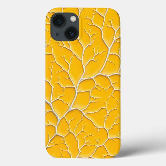 Golden Yellow iPhone Case Vein Design Bold (Achterkant)