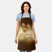 Golden Yellow Kerstkroonbobbels op Gele Bokeh Schort (Gedragen)