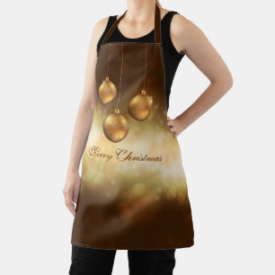 Golden Yellow Kerstkroonbobbels op Gele Bokeh Schort