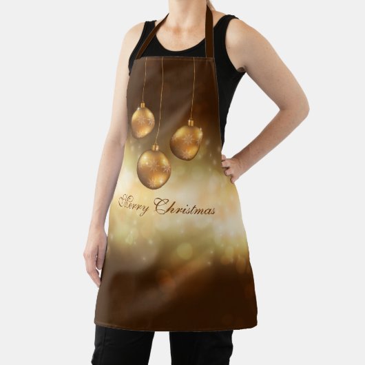 Golden Yellow Kerstkroonbobbels op Gele Bokeh Schort (Insitu)