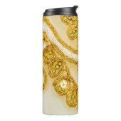 Golden yellow lace stripe. Background text, onder Thermosbeker (Gedraaid links)