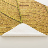 Golden yellow leaf pattern in the morning. sherpa deken (3/4)