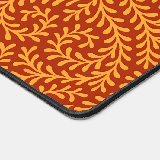 Golden Yellow Leafy Vine Pattern  Bureaumat (Hoek)