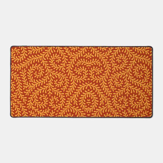 Golden Yellow Leafy Vine Pattern  Bureaumat (Voorkant)